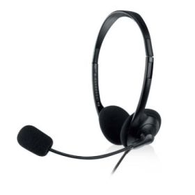 Ewent Auriculares Estereo USB - Microfono Integrado - Cable de 2.1m - Color Negro
