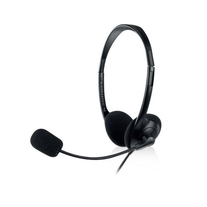 Ewent Auriculares Estereo USB - Microfono Integrado - Cable de 2.1m - Color Negro