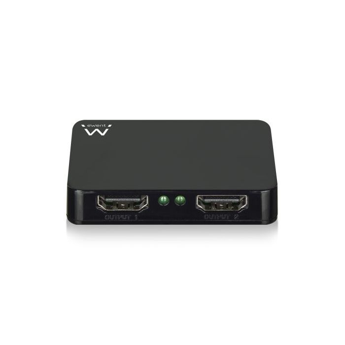 Ewent Duplicador HDMI 1x2 - Resolucion 4K a 30Hz - Incluye Cable de Alimentacion de 80cm - Indicador LED - Color Negro