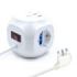 Ewent Regleta con 6 Tomas de Sobremesa en Forma de Cubo - 3 Tomas L/F (Schuko) - 2x USB-A - 1x USB-C - Enchufe Italiano Plano en Angulo - Interruptor On/Off - Cable de 1.5m - Color Blanco