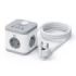 Ewent Regleta con 6 Tomas de Sobremesa - 3x Schuko 16A - 2x USB-A - 2x USB-C - Proteccion Infantil - Interruptor On/Off - Forma de Cubo - Cable de 1.5m - Color Blanco/Gris