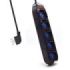 Ewent Regleta con 5 Tomas Tipo L/F (Schuko) de 10/16A - Interruptor On/Off - Enchufe Italiano Plano en Angulo - Cable de 1.5m - Color Negro