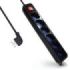 Ewent Regleta con 6 Tomas Tipo L/F (Schuko) de 10/16A - Interruptor On/Off - Proteccion contra Sobretensiones - Proteccion Infantil - Enchufe Italiano Plano en Angulo - Cable de 1.5m - Color Negro