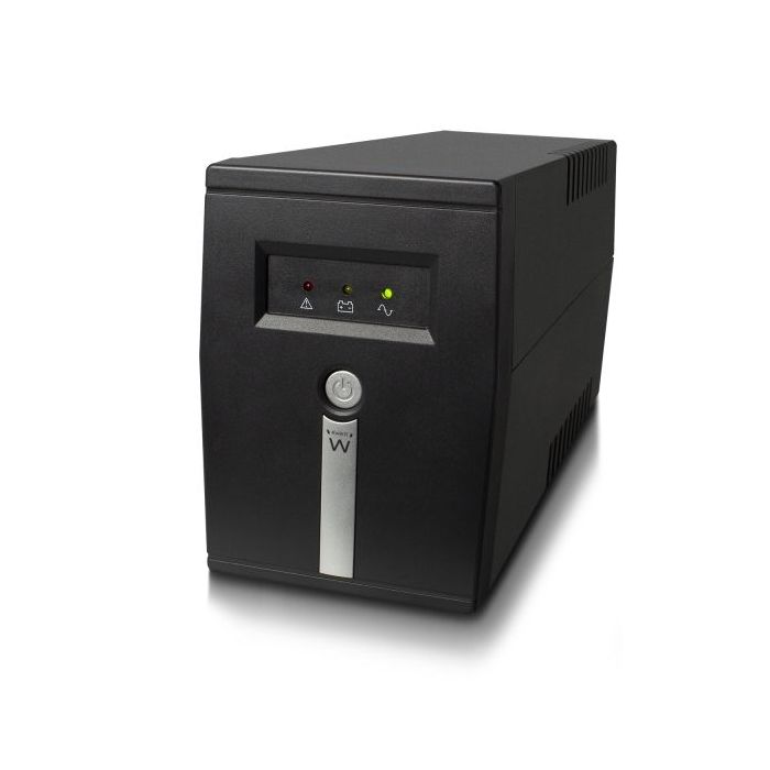 Ewent SAI Interactivo 600VA/360W - 1x Schuko - 1x ICE C13 - Funcion AVR - Notificacion Sonora y LED - Proteccion Electrica - Bateria de 12V / 7Ah Reemplazable - Color Negro