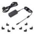 Ewent Cargador Universal para Portatil de 45W - 8 Clavijas Intercambiables - Automatico - Gestion Inteligente de Corriente - Color Negro