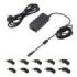 Ewent Cargador Universal para Portatil de 65W - 10 Clavijas Intercambiables - Automatico - Gestion Inteligente de Corriente - Color Negro