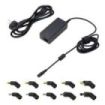 Ewent Cargador Universal para Portatil de 65W - 10 Clavijas Intercambiables - Automatico - Gestion Inteligente de Corriente - Color Negro