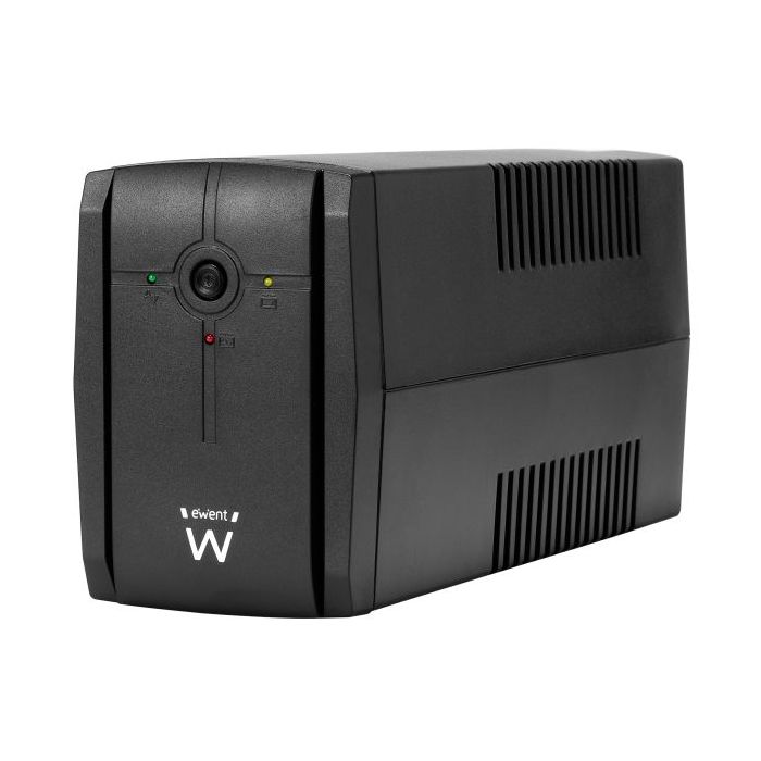 Ewent SAI Interactivo 780VA/390W - 2x Schuko - Cable de Alimentacion - Funcion AVR - Notificacion Sonora y LED - Proteccion Electrica - Bateria de 12V / 7Ah Reemplazable - Color Negro