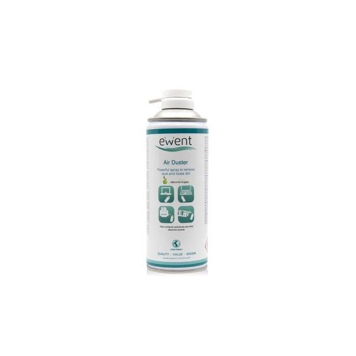 Ewent Spray de Aire Comprimido - Aroma a Manzana - Aplicador para Zonas Dificiles - Color Transparente