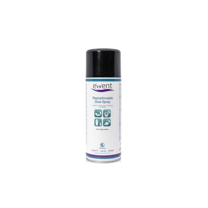 Ewent Spray de Pegamento Reposicionable - Secado Rapido - 395gr - Color Transparente