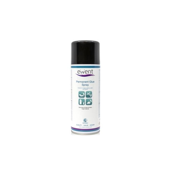 Ewent Spray de Pegamento Permanente - Secado Rapido - 395gr - Color Transparente
