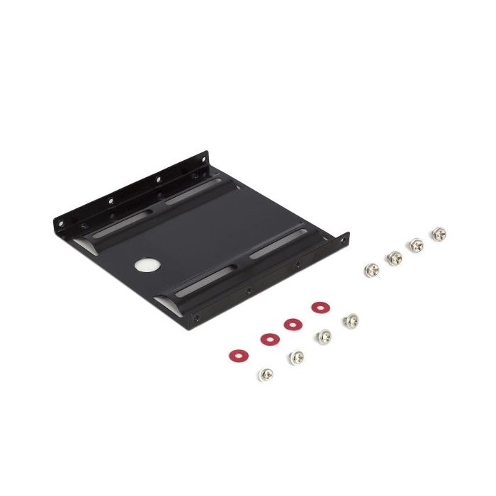 Ewent Adaptador de Montaje para Disco Duro HDD/SSD de 2.5" en Ranura de 3.5" - Aluminio Solido - Incluye Tornillos - Color Negro