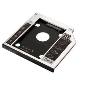 Ewent Adaptador Disco Duro de 7mm para Unidad Optica de 9.5mm en Portatil - Velocidad de Transferencia hasta 6 Gbps - Compatible con Acer, ASUS, HP, Fujitsu - Color Plata