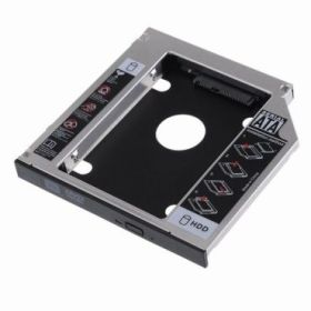 Ewent Adaptador Disco Duro de 7/9.5mm para Unidad Optica de 12.7mm en Portatil - Velocidad de Transferencia hasta 6 Gbps - Compatible con HP, Dell, Acer, Benq, ASUS, Lenovo, Great Wall - Color Plata