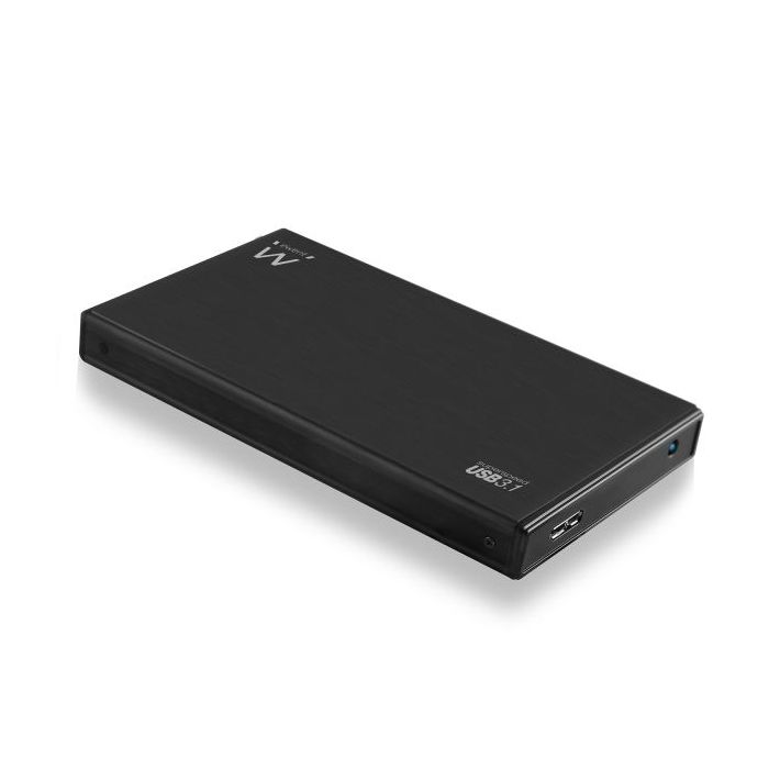 Ewent Carcasa Externa para HDD/SSD de 2.5" SATA - USB 3.2 Gen1 - Aluminio - Cable de 60cm - Indicador LED - Color Negro