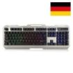 Ewent Teclado Gaming - Iluminacion RGB - Disposicion Alemana QWERTZ DE - Carcasa de Metal - 12 Teclas Multimedia - Cable de 1.5m - Color Plata/Negro
