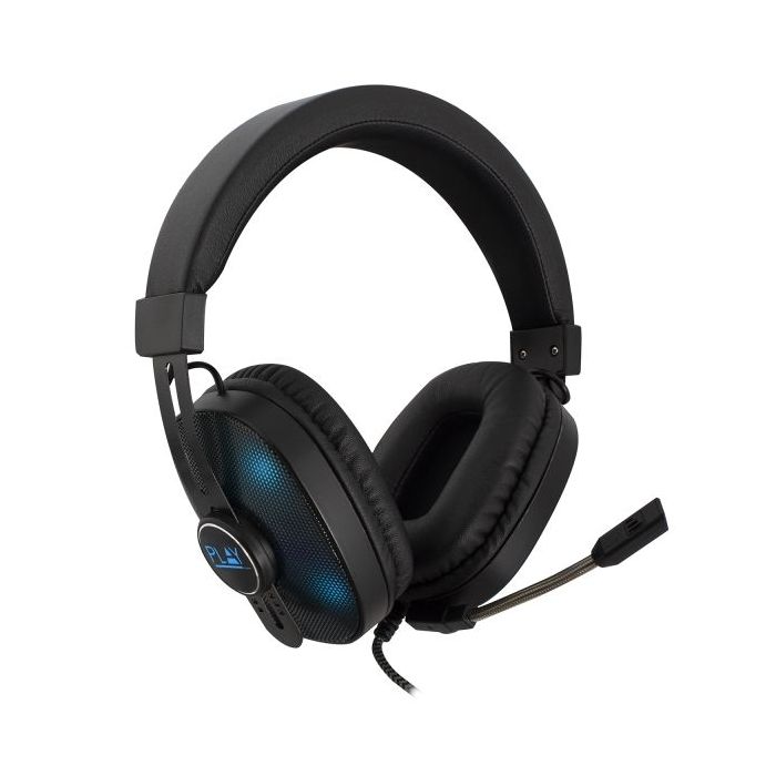 Ewent Auriculares Gaming - Microfono Integrado - Iluminacion RGB - Control de Volumen y Microfono - Diadema Ajustable - Cable de Nylon de 1.5m - Color Negro