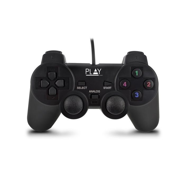 Ewent Mando/Gamepad USB - 13 Botones - 2 Palancas Analogicas - D-Pad de 8 Vias - Cable de 1.5m - Color Negro