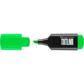Faber-Castell TXTLNR Marcador Fluorescente - Punta Biselada - Trazo entre 1, 2 y 5 mm - Tinta con Base de Agua - Color Verde