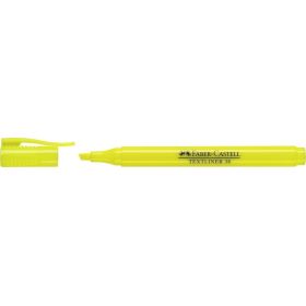 Faber-Castell Textliner 38 Marcador Fluorescente - Cuerpo Fino - Punta Biselada - Trazo Grueso y Fino - Tinta con Base de Agua - Color Amarillo
