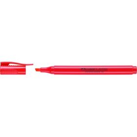 Faber-Castell Textliner 38 Marcador Fluorescente - Cuerpo Fino - Punta Biselada - Trazo Grueso y Fino - Tinta con Base de Agua - Color Rojo
