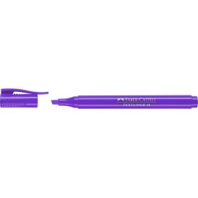 Faber-Castell Textliner 38 Marcador Fluorescente - Cuerpo Fino - Punta Biselada - Trazo Grueso y Fino - Tinta con Base de Agua - Color Violeta
