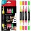 Faber-Castell Shake & Paint Black Edition Pack de 4 Rotuladores Acrilicos Doble Punta - Puntas Redondas de 1mm y 3mm - Tinta Acrilica al Agua - Colores Neon Surtidos