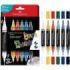 Faber-Castell Shake & Paint Black Edition Pack de 6 Rotuladores Acrilicos Doble Punta - Puntas Redondas de 1mm y 3mm - Tinta Acrilica al Agua - Color Clasicos Surtidos