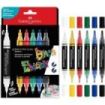 Faber-Castell Shake & Paint Black Edition Pack de 6 Rotuladores Acrilicos Doble Punta - Puntas Redondas de 1mm y 3mm - Tinta Acrilica al Agua - Color Clasicos Surtidos