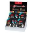 Faber-Castell Shake & Paint Black Edition Expositor con 36 Estuches Surtidos de Rotuladores Acrilicos Doble Punta - Puntas Redondas de 1mm y 3mm - Tinta Acrilica al Agua - Colores Surtidos