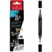 Faber-Castell Shake & Paint Black Edition Rotulador Acrilico Doble Punta - Puntas Redondas de 1mm y 3mm - Tinta Acrilica al Agua - Color Negro