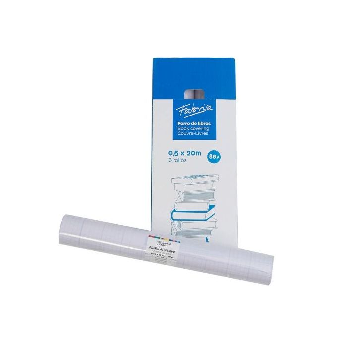 Fabrisa Rollo de Forro para Libros 80µ 0.5x20m - Polipropileno - Alta Resistencia a Arañazos y Marcas