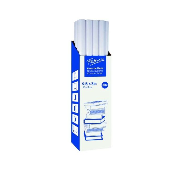 Fabrisa Rollo de Forro para Libros 80µ 0.5x3m - Polipropileno - Alta Resistencia a Arañazos y Marcas
