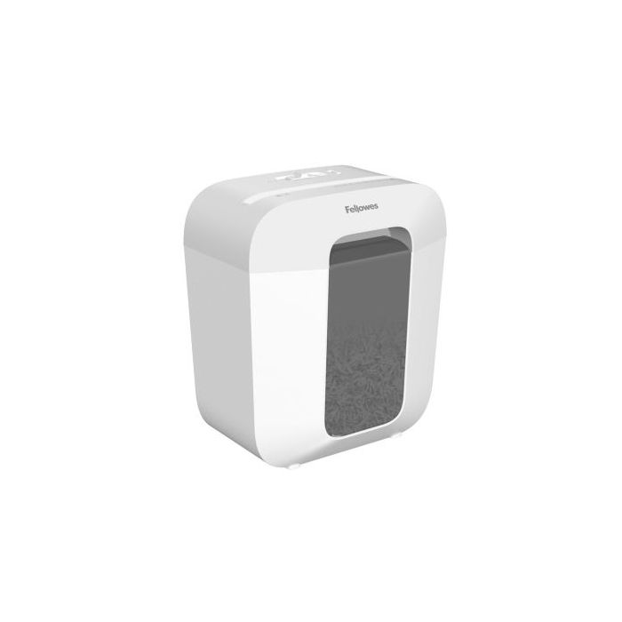 Fellowes LX25 Destructora de Papel Manual Corte en Particulas P-4 - Destruye hasta 6 Hojas - Papelera de 11.5L - Color Blanco