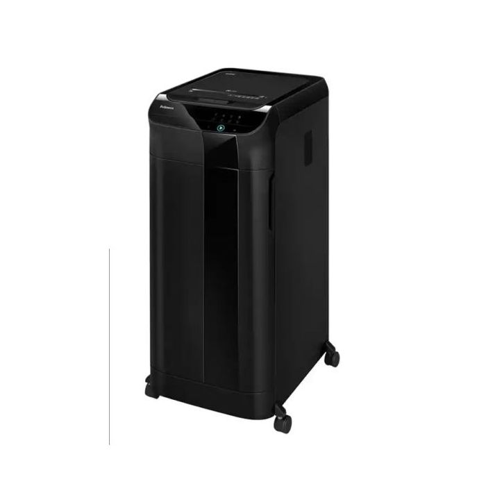 Fellowes AutoMax 450C Destructora de Papel Automatica Corte en Particulas P-4 - Alimentacion Automatica 450 Hojas, Manual 13 Hojas - Capacidad de la Papelera 68L - Color Negro