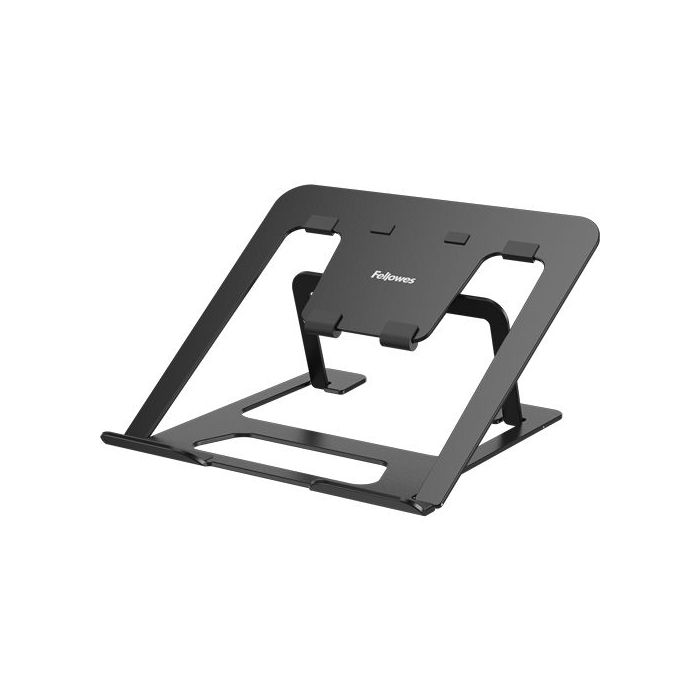 Fellowes Alumia Elevador para Portatil hasta 15" - 6 Ajustes de Altura - Fabricado en Aluminio - Base Antideslizante - Color Negro