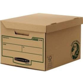 Fellowes Bankers Box Earth Series Maxi Contenedor de Archivos Automontable - Tapa Fija - Admite hasta 6 Caja de Archivo Definitivo 80mm - Carton Reciclado Certificacion FSC