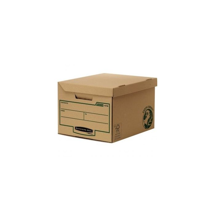 Fellowes Bankers Box Earth Series Maxi Contenedor de Archivos Automontable - Tapa Fija - Admite hasta 6 Caja de Archivo Definitivo 80mm - Carton Reciclado Certificacion FSC