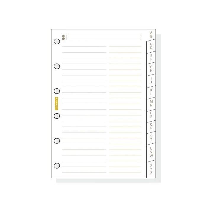 Finocam C275 Indice Alfabetico para Agendas Classic - 12 Solapas - Formato 602 - 73x114x3mm - Cartulina - Color Blanco