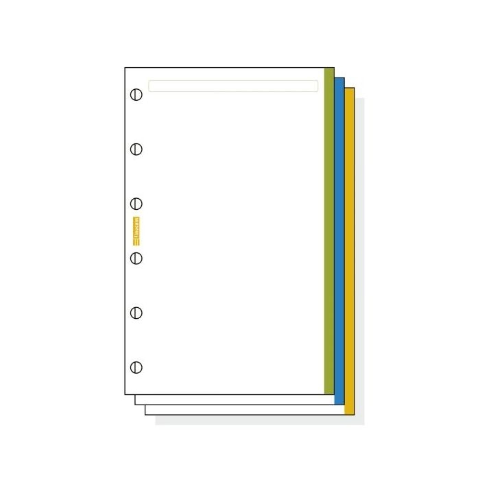 Finocam C245 Notas de Recambio para Agendas Classic - Liso con Banda de Color - Formato 602 - 73x114x5mm - Color Blanco