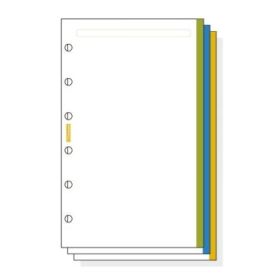 Finocam C345 Notas de Recambio para Agendas Classic - Liso con Banda de Color - Formato 603 - 79x127x5mm - Color Blanco