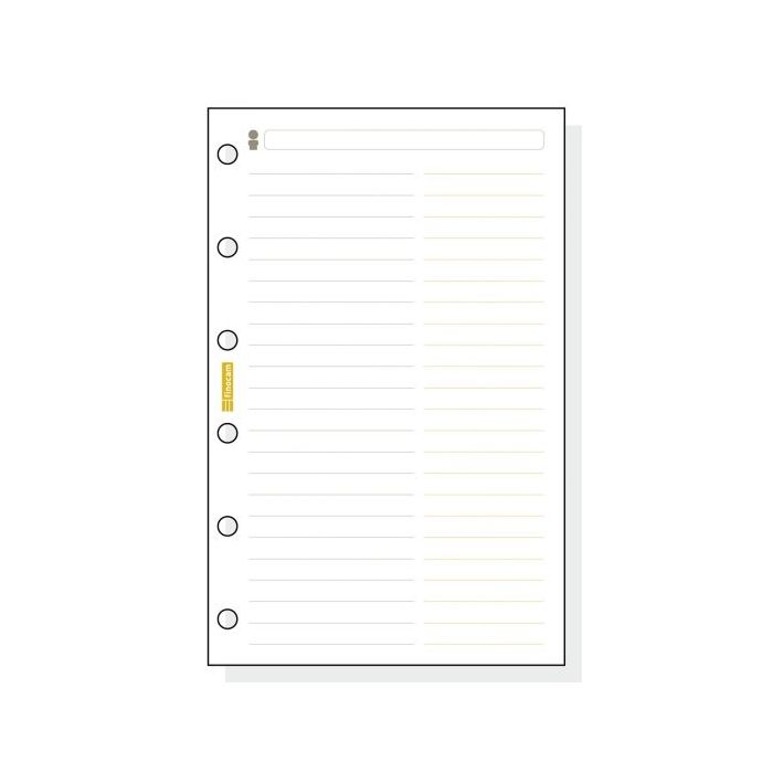 Finocam C254 Recambio Telefonico para Agendas Classic - Formato 602 - 73x114x5mm - Color Blanco