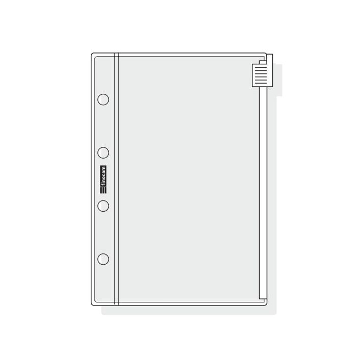 Finocam C171 Funda para Agendas Classic - Cierre de Cremallera - Formato 601 - 65x91x1mm - PVC - Color Gris Claro