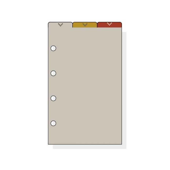 Finocam C162 Separadores Superiores para Agendas Classic - 3 Solapas - Formato 601 - 56x99x2mm - PVC - Color Marron
