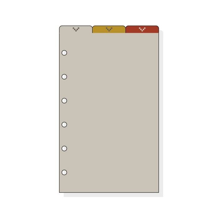 Finocam C362 Separadores Superiores para Agendas Classic - 3 Solapas - Formato 603 - 79x137x2mm - PVC - Color Marron