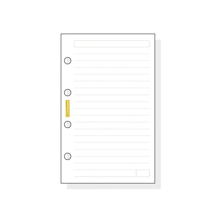 Finocam C141 Recambio para Agendas Classic - Lineas Guia - Formato 601 - 56x89x5mm - Color Blanco