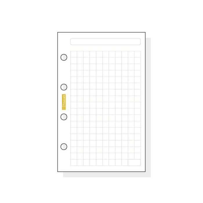 Finocam C140 Recambio para Agendas Classic - Cuadriculado - Formato 601 - 56x89x5mm - Color Blanco