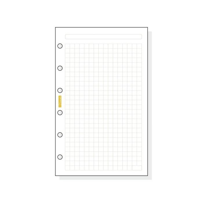 Finocam C340 Recambio para Agendas Classic - Cuadriculado - Formato 603 - 79x127x5mm - Color Blanco