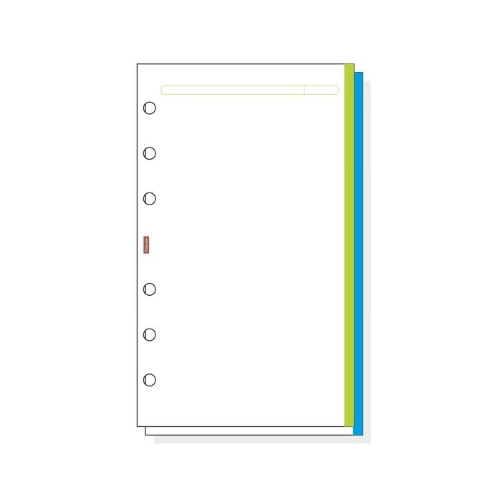 Finocam R445 Recambio para Agendas Open - Liso con Banda de Color - Formato 400 - 91x4x152mm - Color Blanco