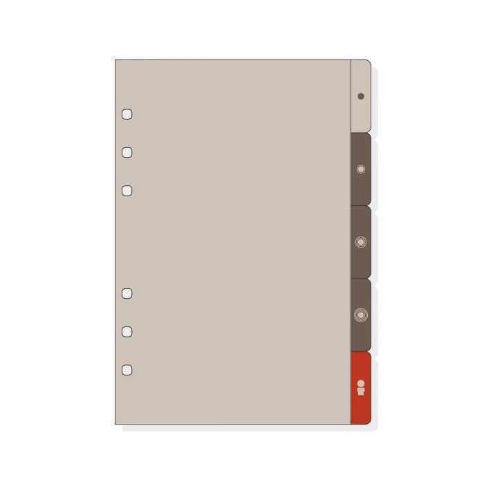 Finocam R463 Separadores Laterales para Agendas Open - 5 Solapas - Formato 400 - 100x2x152mm - PVC - Color Marron
